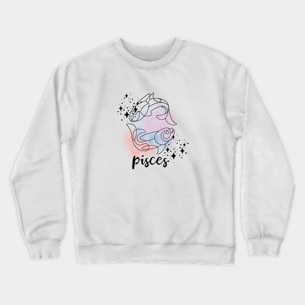 Pisces Zodiac Sign Crewneck Sweatshirt by swagmaven